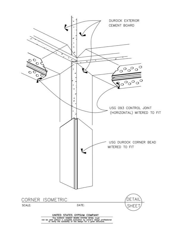 Design Details Details Page - Durock® Brand Isometric Corner Detail ...